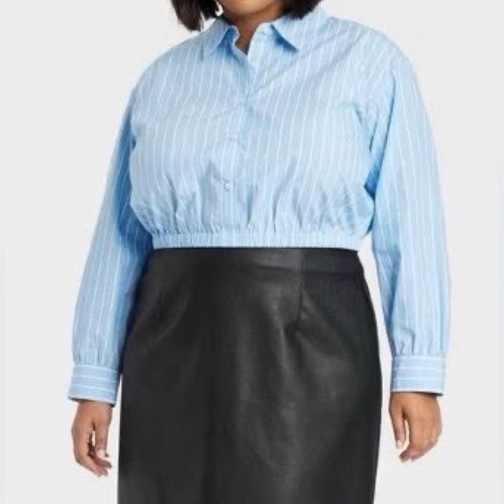 Ava & Viv Light Blue Striped Shirt